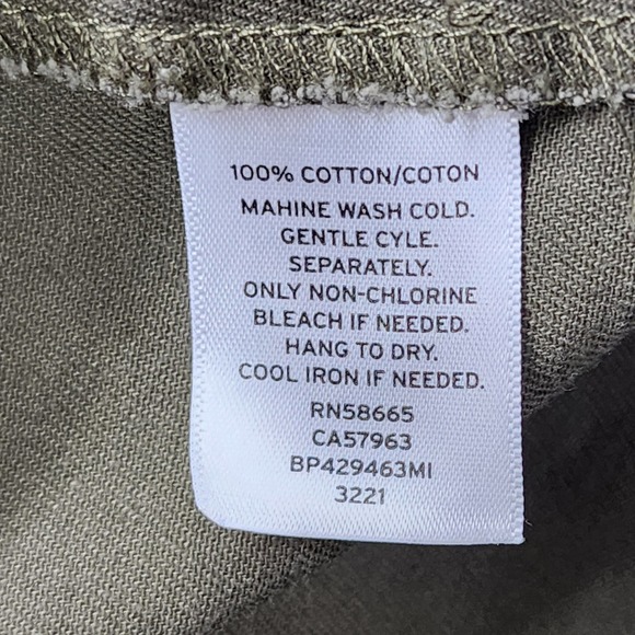 BP Jacket Women S Green Utility Drawstring Waist Long Sleeve Cotton Button Front - Picture 7 of 13